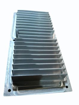 Aluminium CNC Milling Aluminum Heat Sink Color Silver Shape Rectangle Material Aluminium Number of Blades 20 Usage/Application - Trimetric Technology - India