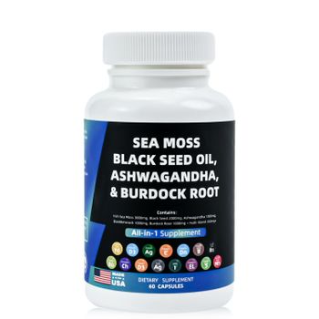 OEM ODM custom sea moss black seed oil ashwagandha burdock root capsule wholesale all in 1 herbal supplement  - Jiabeikang (Guangzhou) Pharmaceutical Holdings Co., Ltd. - China