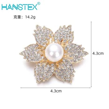 Fashion Jewelry Brooches Metal Crystal Rhinestone Bouquet Brooch Pin Wedding Party Embellishment - NINGBO HOBA INTERNATIONAL TRADING CO., LTD. - China