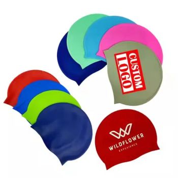 Sports Gifts Silk Screen Print Kids Silicone Swimming Caps - WUHAN JARMOO FLAG CO., LTD. - China