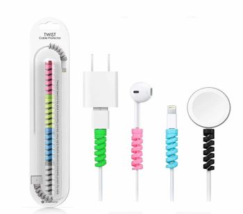 SPIRAL CABLE PROTECTOR (1 SET) Style Spiral Function Prolongs Life Of Cables Texture Soft And Touch Comfortable Material Flexible Silicone And Tpu, - Avadh Trendz - India