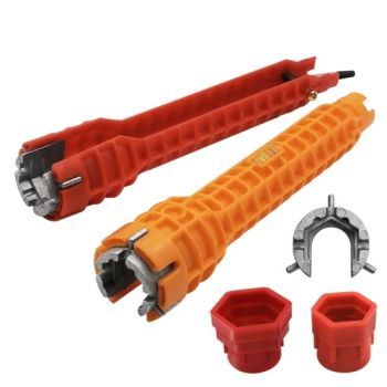 8 in 1 Basin Flume Wrench Faucet Sink Key Plumbing Tool Repair Hand Tool for Toilet Bowl Bathroom Kitchen Plumbing Removal Wrench - Shine Peak Group (HK) Limited - China