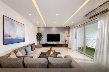 Living Room Interior Designing Service Design Style Modern Layout Design Smart Finish Quality Elegant Ambience Warm And - Ambika Designing Studio And Interior - India