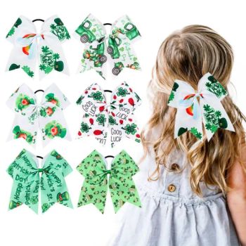 Saint Patrick Scrunchies Ireland Clover Green Cartoon Hat Printing Bow Hair Rope Ties St Patrick′ S Day Fashion Hair Accessories - Foshan Youyan Clothing Co., Ltd. - China