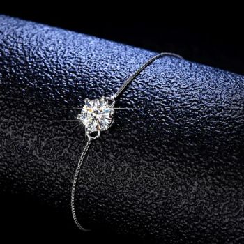 1CT 6.5mm Moissanite Bracelet Jewelry 7.48inch 925 Sterling Silver Classic Gemstone Bracelets Flower Zoca Silver jewelry Store - Wuzhou Changzhou Fengzuan Jewelry Shop - China