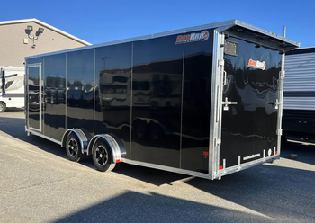 Enclosed Trailers / 2024 Sno Pro 7.5×22 Aluminum 4-Place Drive In/Out w/Extra Height, Mats & Guides, Canopy - senesie mfg llc - United States