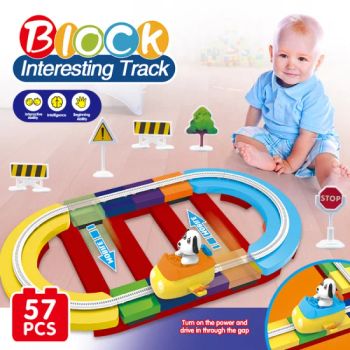 Children's Sliding Rail Car Building Blocks Electric Cartoon Track Spaceship Adventure Assembled Early Education Educational Toys - Market Union Co. Ltd. - China