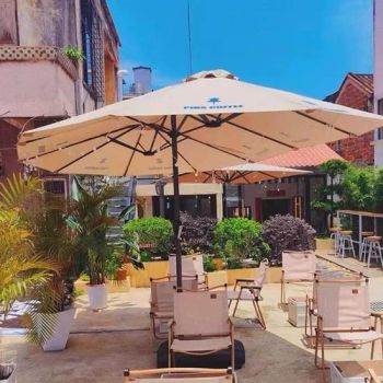Unique Design Outdoor Furniture Sun Parasols Large Lron Pole Patio Umbrellas for Restaurant - Guangxi Shangzhifan Furniture Co., Ltd. - China