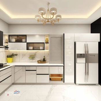 Italian Modular Kitchen Material Customize Appearance Italian Kitchen Design - Bajaj Home Decor - India