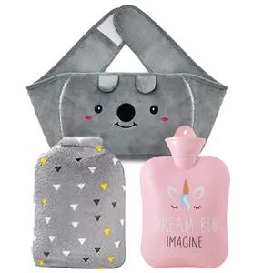 Natural Rubber Hot Water Bottle with Cover Color Red Origin China Material Rubber Certification CE Charater Non-Toxic Advantage No Leaking - Nanchang ICE BEAR Cooling and Warming Household Products Co., Ltd. - China