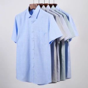 Summer Breathable Business Formal Mens Short Sleeve 100% Cotton Dress Shirt for Men - Yancheng Yunqian Apparel Co.,Ltd - China