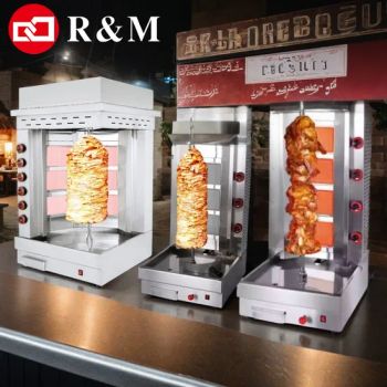 Commercial Turket Turkish Mini Meat Doner Electric Gas Propane DIY Charcoal BBQ Vertical Meat Spit Roaster Roasting Kebab Kebob Grill for Oven for Sale Near Me - Guangzhou R&M Machinery Co., Ltd. - China