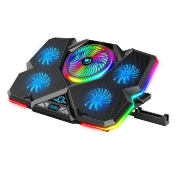 Cool Cold Height Adjustable USB Laptop Cooling Base Touch Control RGB Light 5-Fan Radiator Notebook Cooler Stand - Colpoint Technology Limited - China