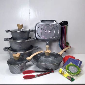 Manufacturer 23PCS Aluminum Pots and Pan Set Non Stick Sauce Pans Grill Frying Pan Ceramic Kitchenware Sets - Yong Kang E-Jia Cookware Co., Ltd. - China