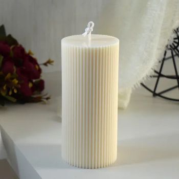 Diameter 7cm Soy Wax Dripless Church Home Fragrance Wedding Votive Flat Top Scented White Ribbed Pillar Candles - Ningbo Sunda International Trade Co., Ltd. - China