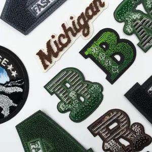 Custom Logo Embroidery Iron on Patch White Iron on Chenille Letter Patches Toothbrush Embroidery Patches - Hangzhou Jiugui Garment Accessories Co., Ltd. - China