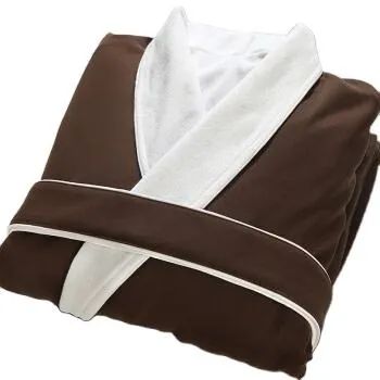 Luxury Satin Fabric Silk Feeling 100% Cotton Double Layer Bathrobe - Shanghai General Textile Co., Ltd. - China