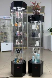 Fashion Acrylic Perfume Display Stand Security PMMA Jewelry Shop Retail Rotating Perfume Display Cabinet in Stock - Shenzhen Leshi Display Products Limited - China