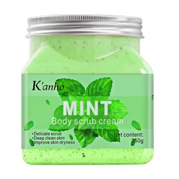 350g Kanho Mint Face&Body Scrub Cream Origin China Gender Unisex Usage for Home Folded Unfolded Trademark Kanho Type Scrub - Guangzhou Hanhao Biotechnology Co., Ltd. - China
