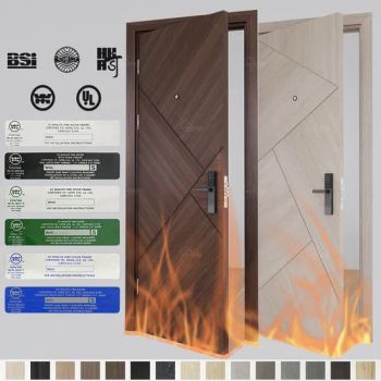 Guangdong Yohome Custom Plywood Door Designs Prehung Wooden House Bedroom Hotel Fire Rated Wood Fire Doors - Guangdong Yohome Door Co., Ltd. - China