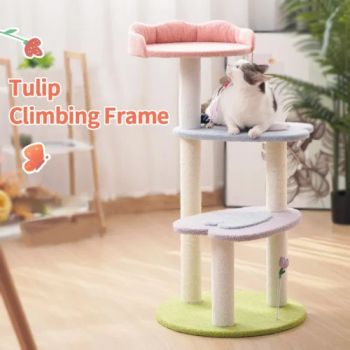 Manufacturer Wholesale Pink Design Flower Cat Trees & Scratcher Cat Scratcher Tree House - Market Union Co. Ltd. - China