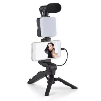 Live Streaming Equipment LED Video Lights Vlogging Kit Tripod Stand Mobile Tripod Stand for Phone with Fill Light and Microphone - Anhui Xianwei E-Commerce Co., Ltd - China