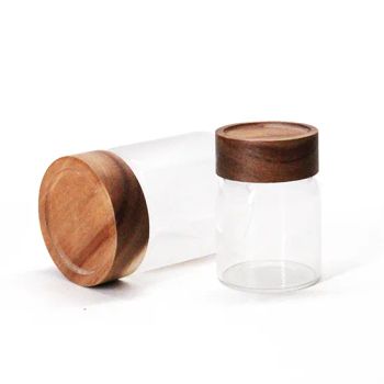 Free Sample 650ml Round Candy Food Storage Container with Acacia Wood Lid - ANHUI IDEA TECHNOLOGY CO., LTD - China
