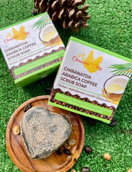 Chiranatda Real Arabica Coffee Scrub Soap mixed with Thai Coconut Oil from Chiranatda Shop Thailand Chiranatda Real Arabica Coffee Scrub Soap mixed with Thai Coconut Oil - Chiranatda Shop Thailand - Thailand