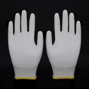 Jinlongyuan White PU Coated Nylon Gloves Polyurethane Palm Fit Safety Work Gloves for Work - Linyi Golden Dragon Source Safety Technology Co., Ltd. - China
