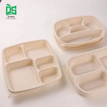 Microwavable Lunch Boxes Disposable Cornstarch Compartments Tray Tableware - Wenzhou Qiangsen Import and Export Co., Ltd. - China