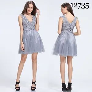 Gorgeous Appliqued Light Grey Party Dresses for Young Girls - Dongguan Ruiqi Apparel Co., Ltd - China