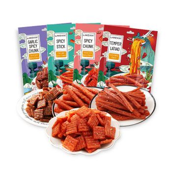 LAKEXIXI Grain Snacks Latiao Spicy Strips Halal Chinese Weight 26g Form China Weight (kg) 92g Type Grain Snacks Packaging Type Bag - Hunan Spicy Seven Degree Food Co., Ltd. - China
