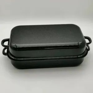 Enamelware Black Rectangular Casserole Dish Set Carbon Steel Baking Dishes & Pans Tray Large Baking Ware Bakeware with Lid - Xiangtan Dana Technology Co., Ltd. - China