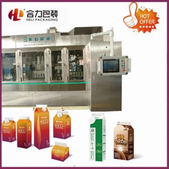 Gable Top Box Forming Filling Package Machine for Beverage Water Drinking Milk Juicewith Caps - Heli Pack Science And Technology (Qingzhou) Co., Ltd. - China