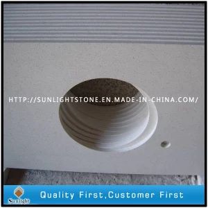 Engineered Artificial White Quartz Stone for Kitchen Countertops - Xiamen Sunlight Stone lmport & Export Co., Ltd. - China