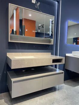 Hotel Stainless Steel Bathroom Vanities with Mirror Cabinet Style Modern Condition New Model NO. 017 Trademark ESONMEN HS Code 9403200000 - Hangzhou Yishumeng Sanitary Ware Co., Ltd. - China