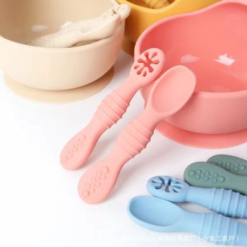 Baby Products Wholesale Sales Flexible Silicone Soft Handle Baby Spoon - Qingdao ShengHong Rubber and Plastic Co., Ltd - China