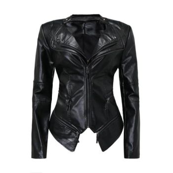 New Faux Leather Coat Womens Black PU Leather Puffer Jacket Winter Outerwear - Xiamen Richtex Garments Co., Ltd - China