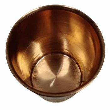 Round  Copper Glass Shape Round Usage Water Finish Plain Capacity 250 ml Wall Thickness 1inch Copper Purity Pure - Mahi Metal - India