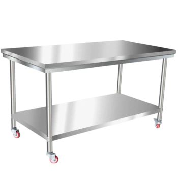 Commercial Kitchen Double Layer 304 Stainless Steel Work Bench Industrial Restaurant Tables 2 3 Layer Working Table - Guangzhou Tianyin Industrial Co., Ltd. - China