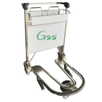 Stainless Steel Airport Baggage Trolley Hand Push Luggage Cart with 3 Wheels - G & W World Trading Co., Ltd. - China