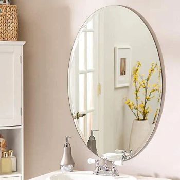 Ortonbath Oval Frameless Wall Hung Mirror LED Lights Without Touch Sensor Switch Backlit Bathroom Bath Vanity Cabinet Mirror Without LED - Orton Group Co., Ltd. - China