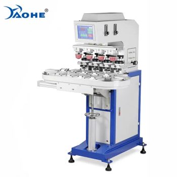 Semi-Auto 4 Color Pad Printer with Conveyor Belt Weight 240kg Tone Four Color Origin Dongguan Trademark Howell Lead Time 10 - Dongguan Howell Machinery Co., Ltd. - China