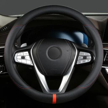 Stylish Car Vehicle Leather Anti-Slip Steering Wheel Cover Brand OEM Material PU Warranty Yes Size Standard Type - Enter Link Services Co., Ltd Gz - China