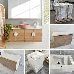 20 Years Manufacturer Bathroom Vanity White and Gold Bathroom Vanity 1 Sink Big 48 Inch Vanity Top 36 Inch Sink Vanity with Slide out 60 Single Sink Vanity - Shenzhen Eshine Technology Co., Ltd - China