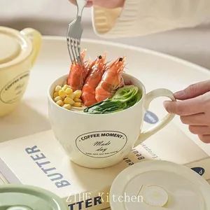European Style Breakfast Cup with Lid Ceramics Coffee Cup Simplicity and High - Jinhua Hengyang Cross-Border Trade Limited Liability Company - China