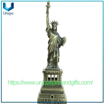 Customized Metal Handicrafts American Tourist Souvenirs Electroplated Statue of Liberty Model Figurines for Tourist Gifts - Dongguan Unique Pins & Gifts Co., Ltd. - China