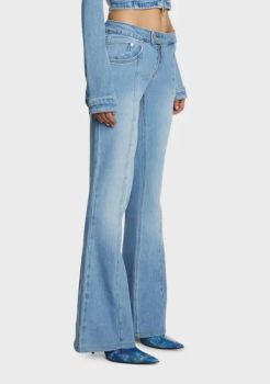 Wholesale New Fashion Women Jeans Loose Flared Fit Blue Denim Jeans - G-TOP GARMENTS CO., LTD. - China