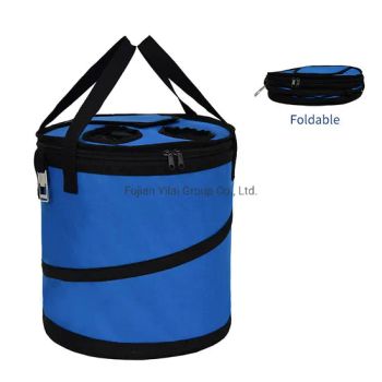 Custom Party Fishing Picnic Beach Cooling Bags Round Collapsible Insulated Wine Beer Cooler Bag with Bottle Opener - Jinjiang Chendai Yilai Craft Company - China