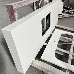 Factory Artificial Stone Cheap Color White Quartz Table Tops Single Sink Vanitytop - Xiamen Richstone Building Materials Co.,Ltd. - China